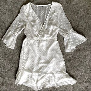 White Dress With Bell Sleeves Women’s Size Medium